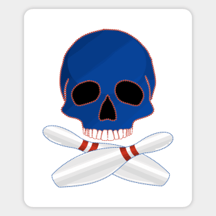 Bowling Ball Skull and Crossed Bowling Pins Magnet